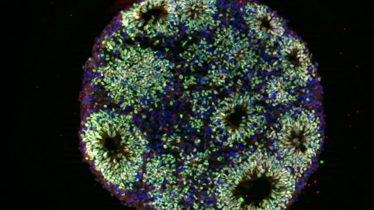 Une image microscopique d'un organoïde cérébral
